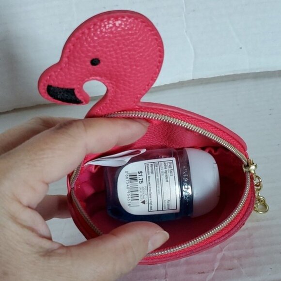 FlamingoBath & Bodyworks Keychain Coin Cardholder Change Pouch Purse Pink - Picture 10 of 16